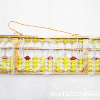 17-Rod Large Teaching Tool Wooden Abacus for Bead Mental Arithmetic, Hangable Teacher's Instructional Abacus, Non-Slip