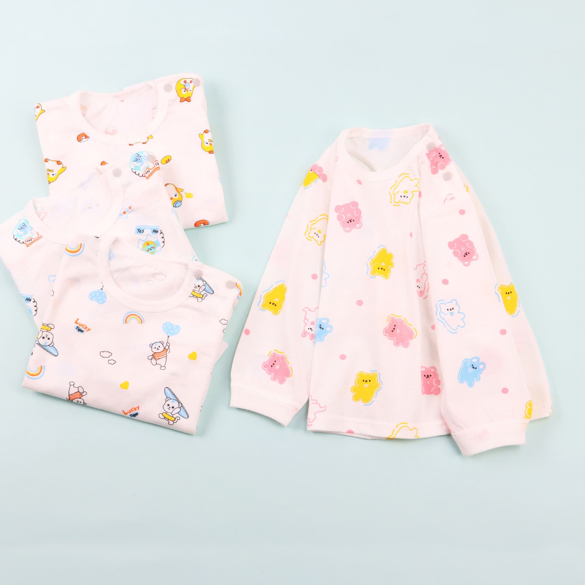 Children's Top Spring and Summer Thin Pure Cotton Baby Clothes Class A Home Spring and Autumn Base Clothes Baby Long Sleeve T-shirt