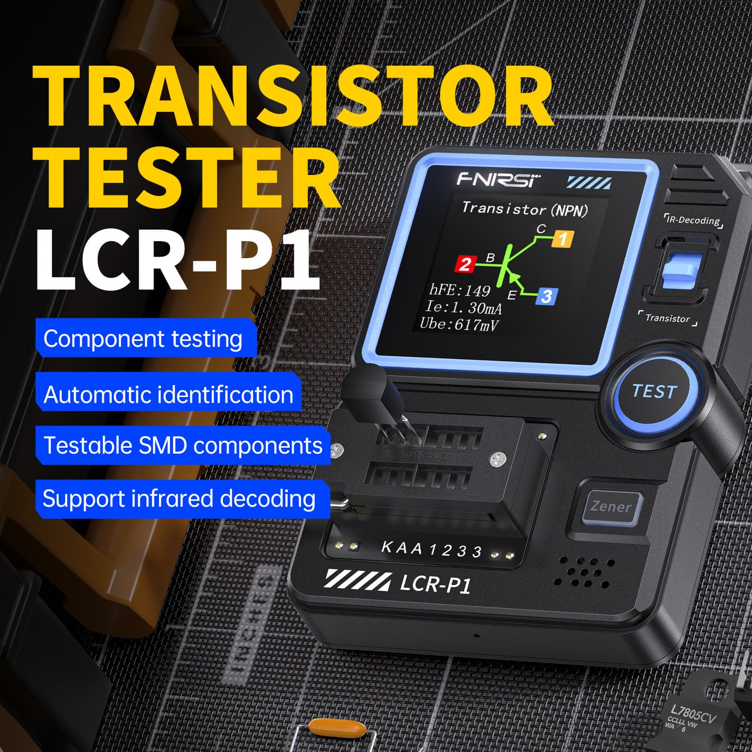 FNIRSI LCR-P1 Transistor Tester LCR Meter