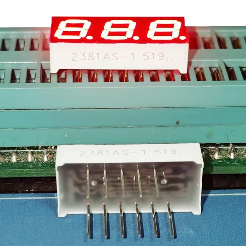 Factory supply 0.28-inch 3-digit LED digital tube 2381AS common cathode, 2381BS common anode, high-brightness red