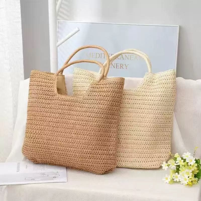 New Straw Woven Bag Large Capacity Tote Bag Shoulder Handheld Crossbody Bag Factory Wholesale 2026