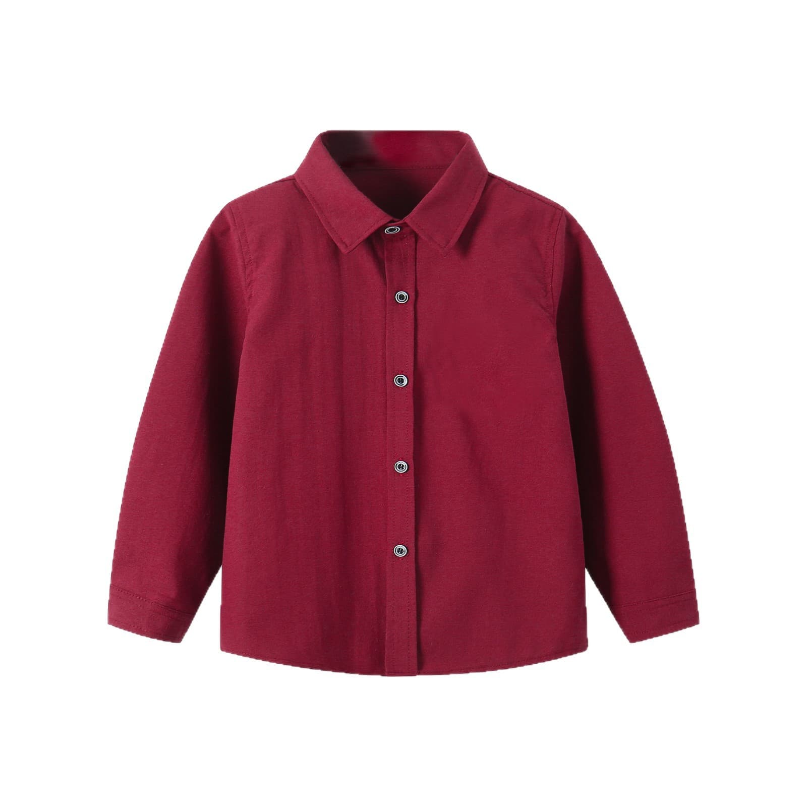 Kids White Dress Shirt, Boys' Long Sleeve White Shirt for Spring and Fall, Solid Color Versatile Top for School Uniform
