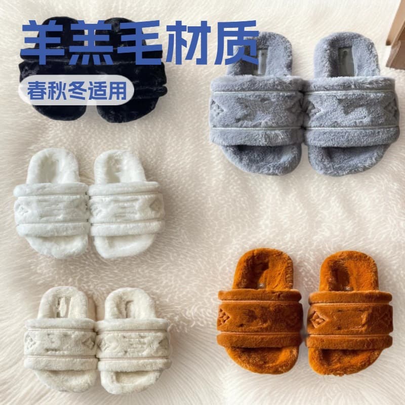 High version~Majiakou fur slippers for women's outerwear 2025 autumn and winter new style flat-bottom flip-flops trendy plush slippers