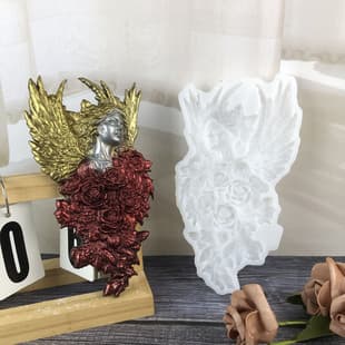X1010 Rose Angel Decorative Cement Plaster Mold DIY Silicone Mold