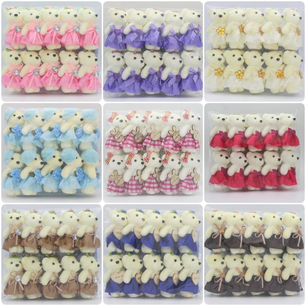 Cartoon bouquet bear plushies, foam bear Valentine's Day gifts, promotional activities, small gift wrapped bear dolls