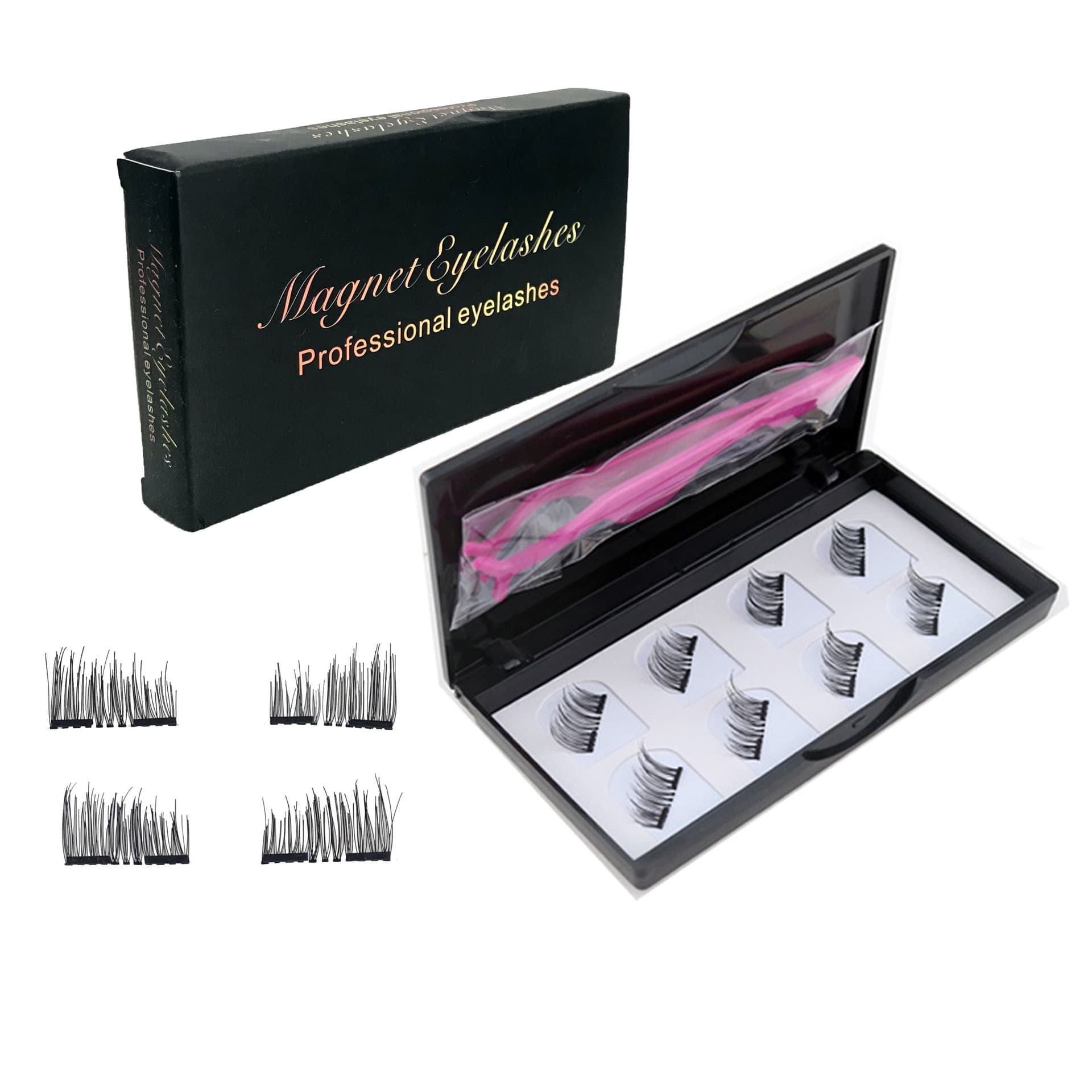 Hot Selling Magnetic Eyelashes 8 Pairs, Half Eye Magnetic False Eyelashes, Glue-Free Magnetic Eyelashes, European and American Style