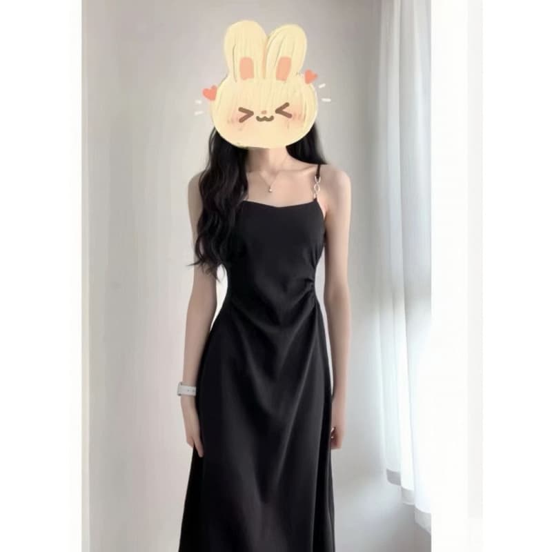 2026 Black Strapless Dress for Women, Summer New French Style Waist-Slimming Elegant Niche Hepburn Style Little Black Dress