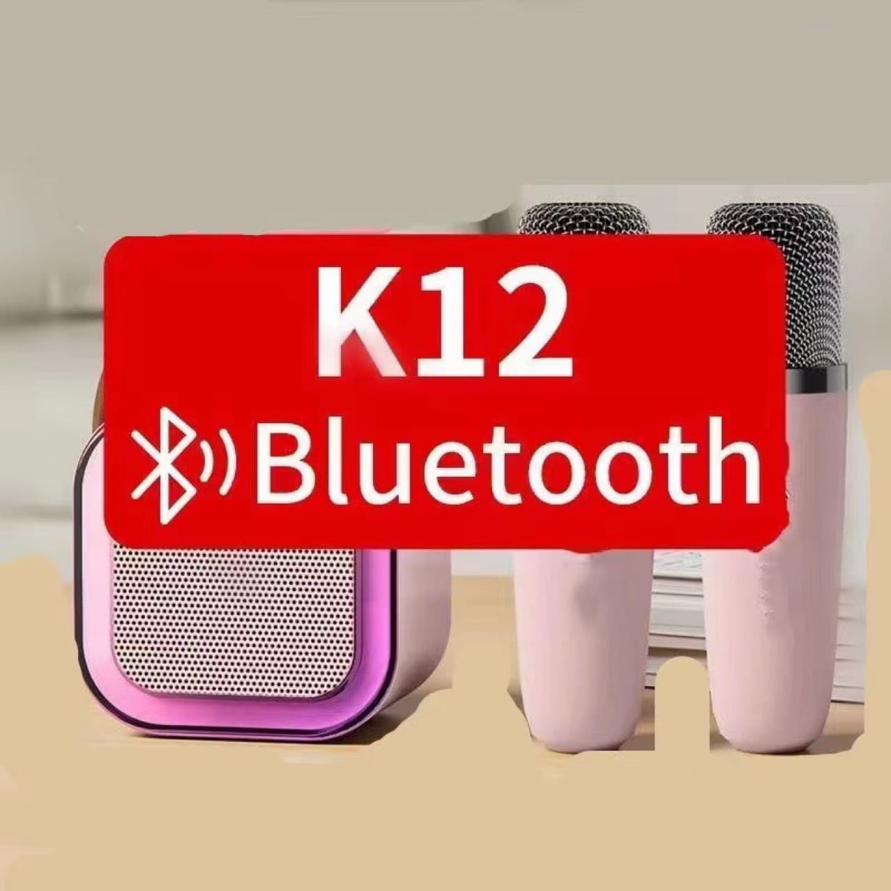 New K12 Bluetooth Speaker with Wireless Microphone, Portable Karaoke for Outdoor Singing and Home KTV