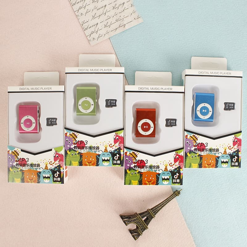 Screenless Metal Clip MP3 Player, Mini Clip-On Sports Running MP3 Player, Student Portable Wholesale