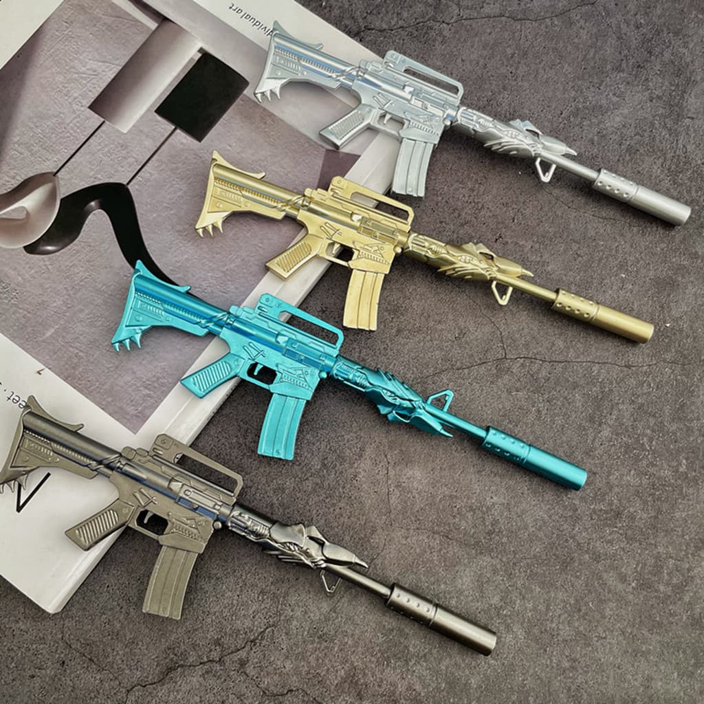 Creative Stationery M416 Gun-Shaped Gel Pen, Boys Prize Gift Sniper Rifle 0.5mm Needle Tip Carbon Pen