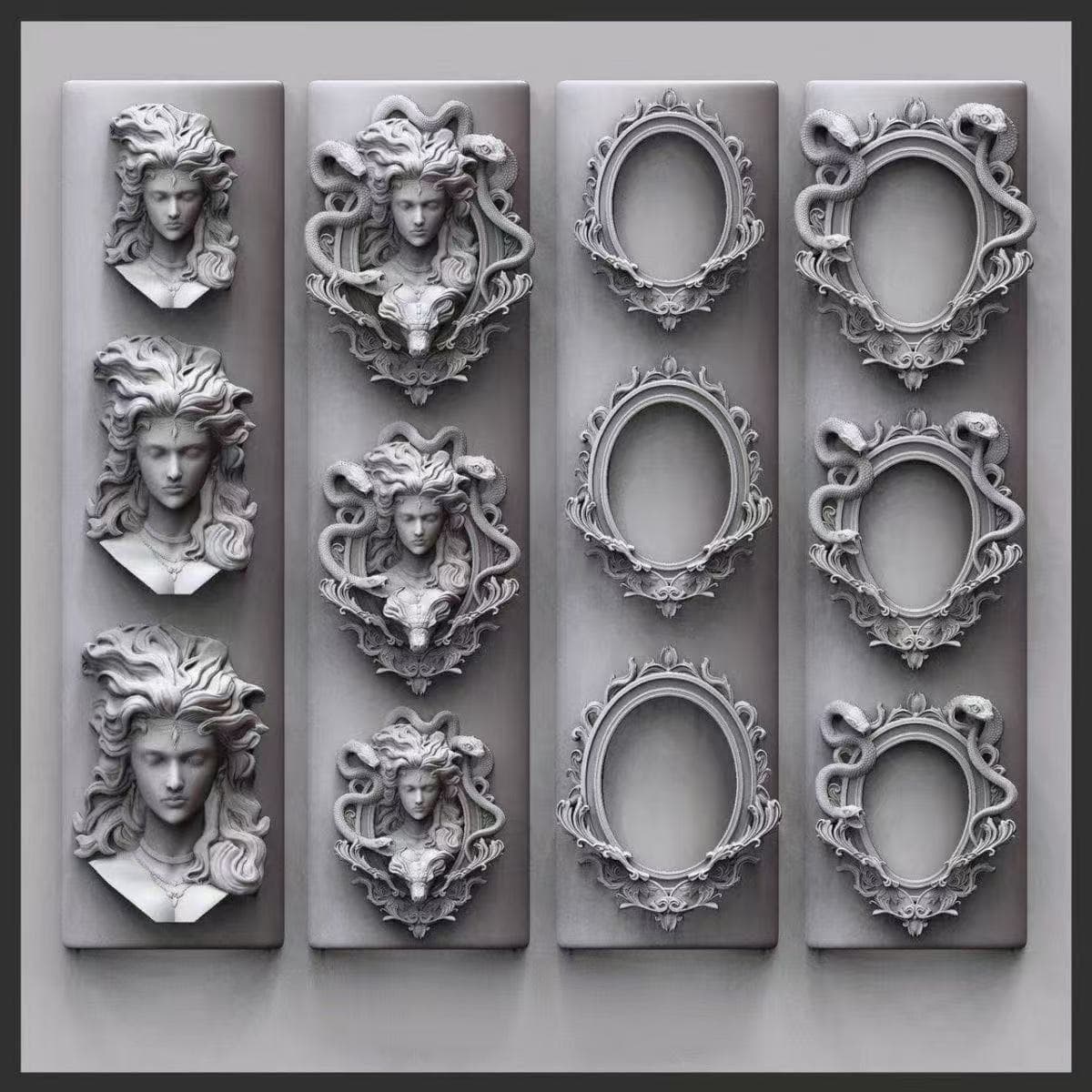 New Medusa Nail Mold Snake Head European Frame Versatile 3D Relief High-Transparency Nail Silicone Mold