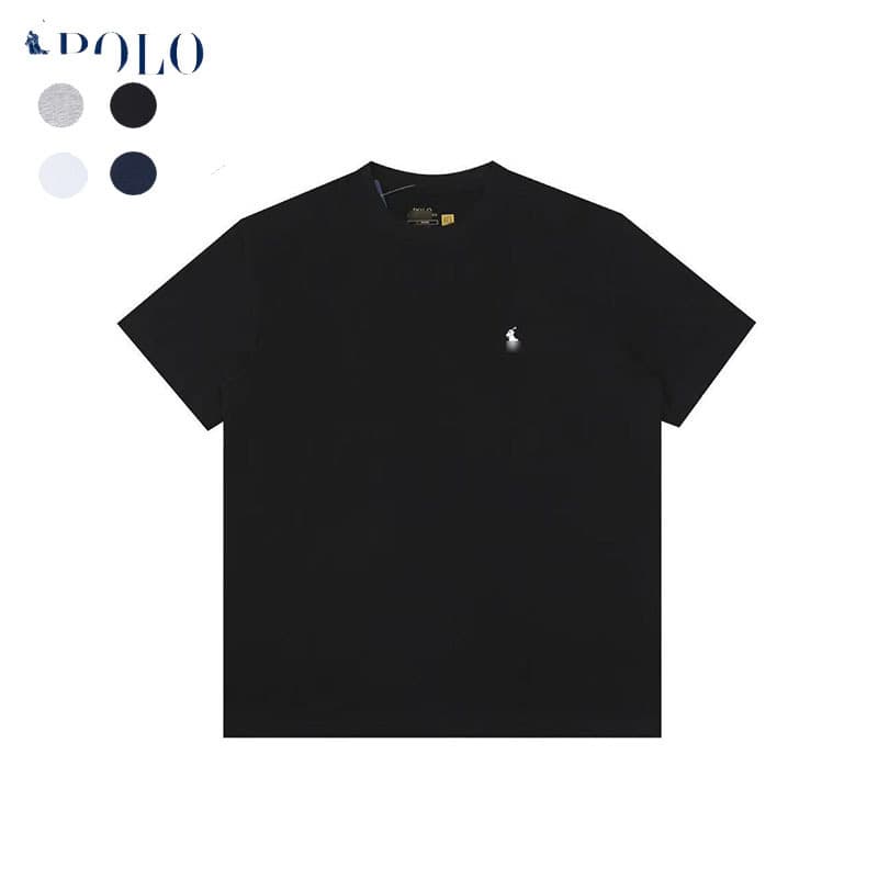 In stock, you can scan the code Paul T-shirt for men and women, RL Raff short-sleeved cotton T-shirt, men's polo embroidered short-sleeved T-shirt