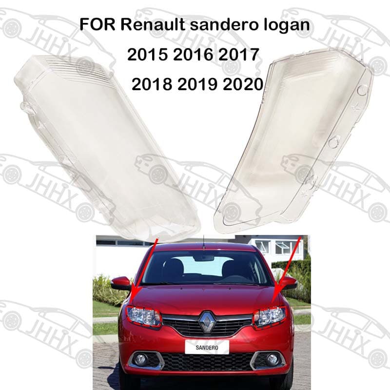 Sandero Logan 2015-2020 Headlight Lens PC Transparent Cover Front Lighting Headlight Cover