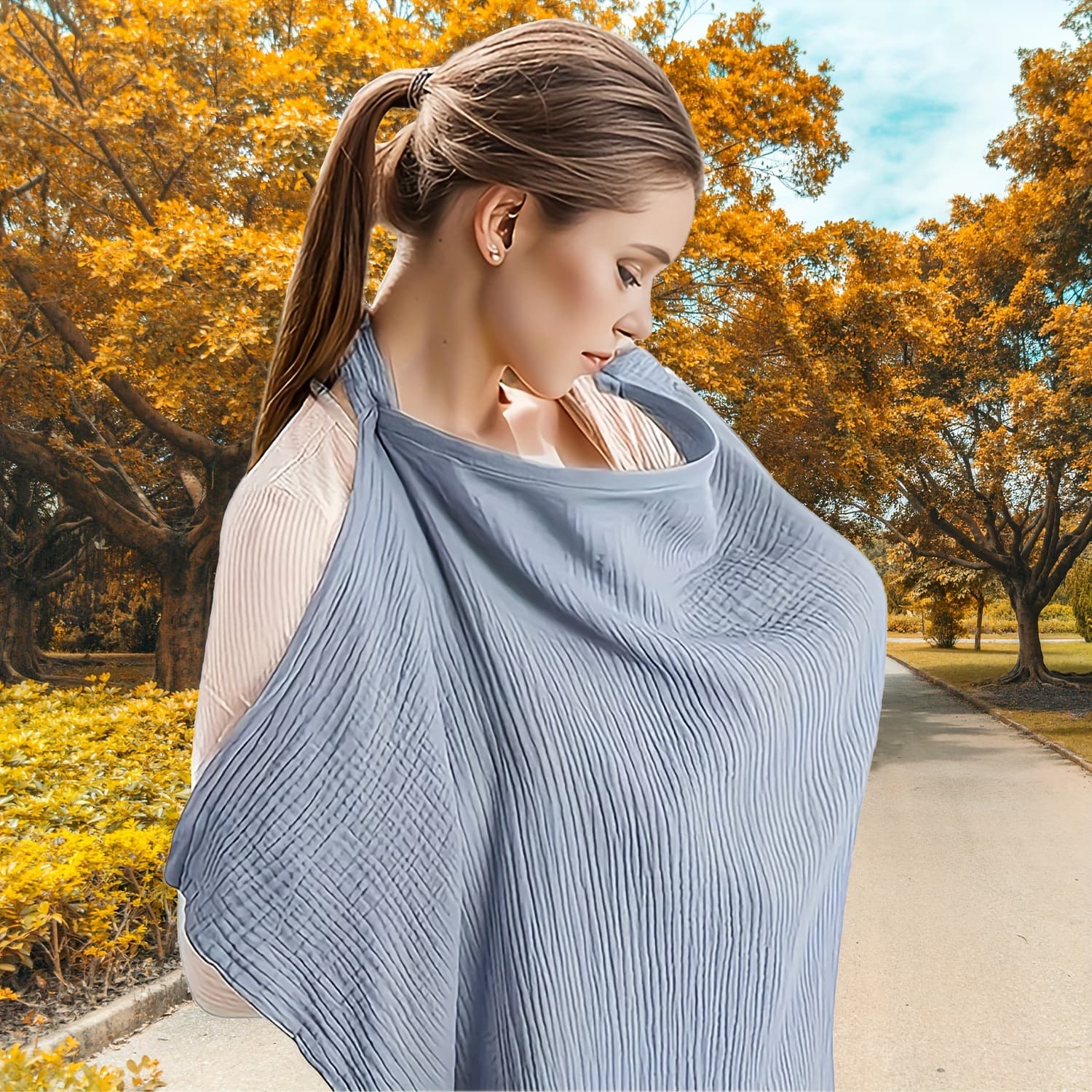 1PC Soft Breastfeeding Apron, Lightweight Outdoor Nursing Privacy Multi-Function Nursing Cover