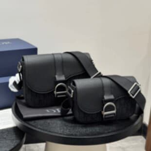 Oblique Saddle Messenger Bag Men's Crossbody Bag Embroidered Canvas Mail Bag Monogram Lock Buckle Versatile Cross-Border Trend