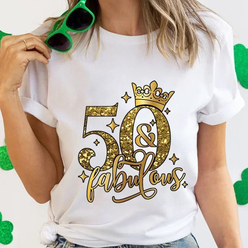 Ouma Pure Cotton 50 and Fabulous Tshirts 50th Birthday Funny Women T