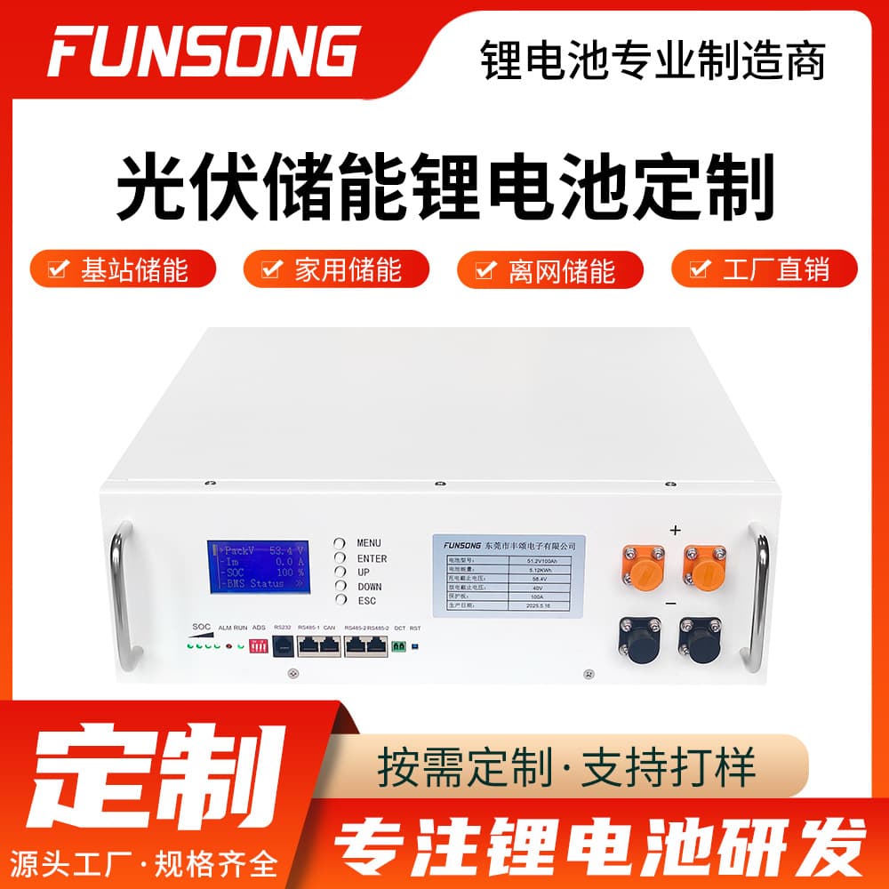 Cabinet-Style Energy Storage System for Solar Power Generation, 51.2V 100Ah Home Rooftop Station with Custom Photovoltaic Storage Batteries