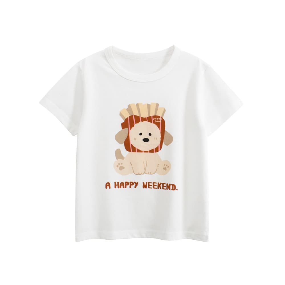 27home Trendy Kids Clothing Wholesale Summer Children's Short Sleeve T-Shirt Cartoon Puppy Baby Girl Clothes Drop Shipping