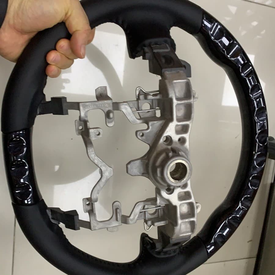 For Prius 30 Series Steering Wheel Black Wood Grain 4-Spoke