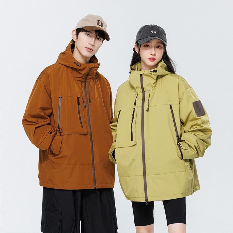 New Spring and Autumn Men's and Women's Windbreaker Loose Casual Sports Trendy Brand Windbreaker Women's Hooded Jacket Windbreaker Coat