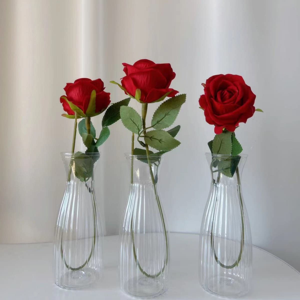 Nordic Style Plastic Vase, Modern Minimalist Creative Shatter-proof Floral Art Desktop Decor, Transparent Vase for Hydroponics
