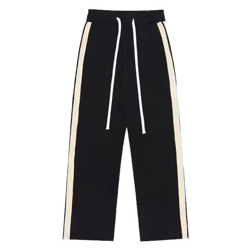 Wide-leg pants for autumn, slim fit for petite figures, new student style, Korean version, versatile, trendy, straight-leg pants, black sweatpants