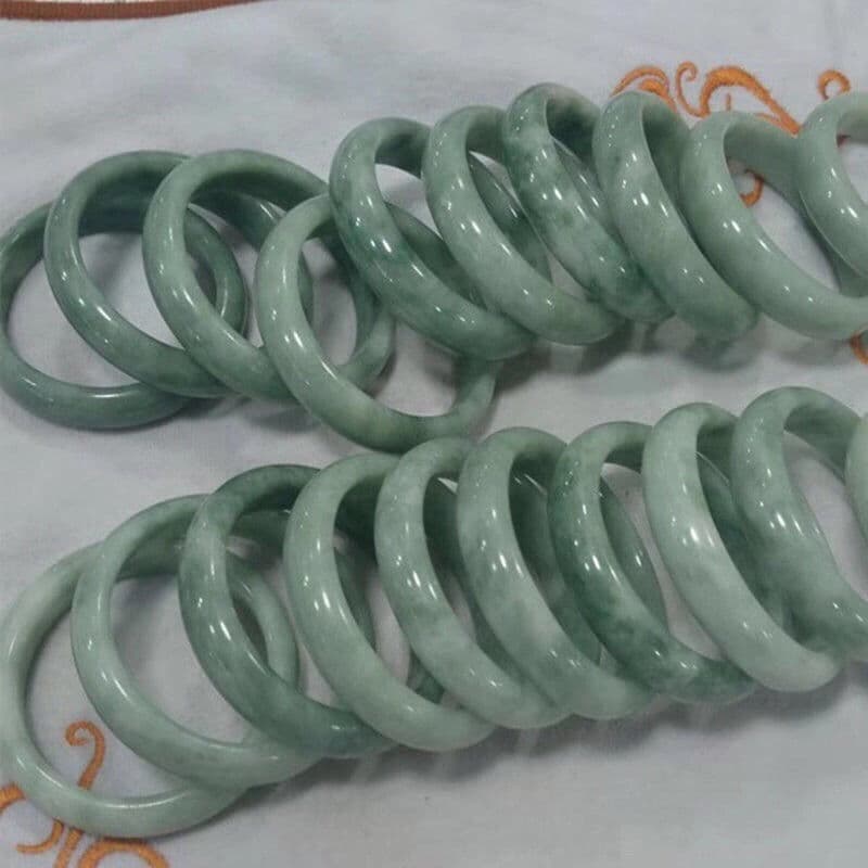 Jade bracelet with floating patterns, random shades of dark and light green, Guizhou jade bracelet, high-quality icy jade, perfect for gifting.