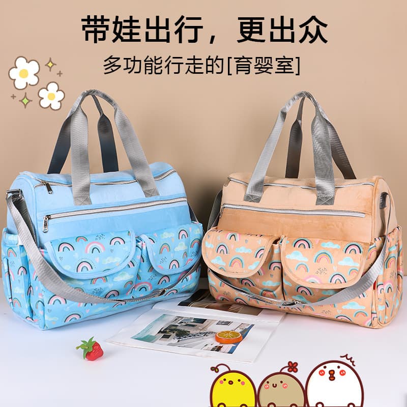 Cross-border plush cloth multifunctional large-capacity mother bag single shoulder diagonal mother and baby bag portable diaper bag mommy bag