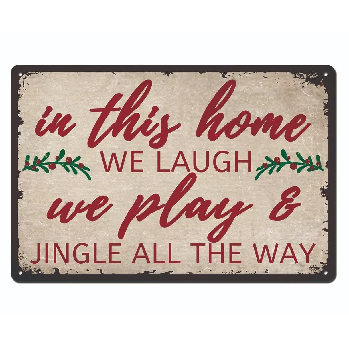 Classic Christmas Merry Iron Artwork Decorations 14 Styles Festive Home Decorations American Style Printed on Galvanized Iron