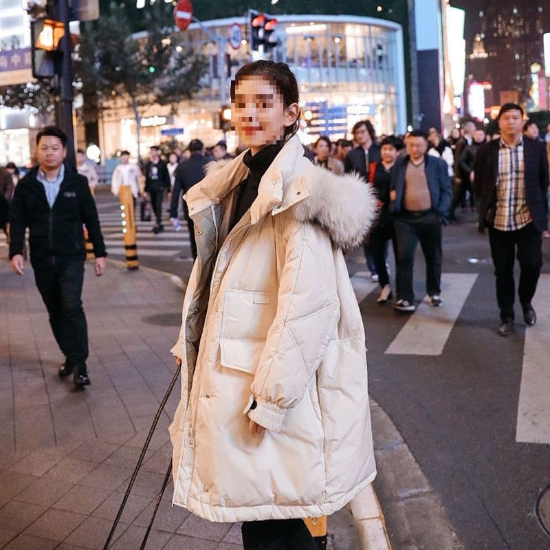 Maternity padded coat for women, mid-length Korean style loose plus-size pregnancy wear printed cotton jacket, new style thickened slimming winter coat