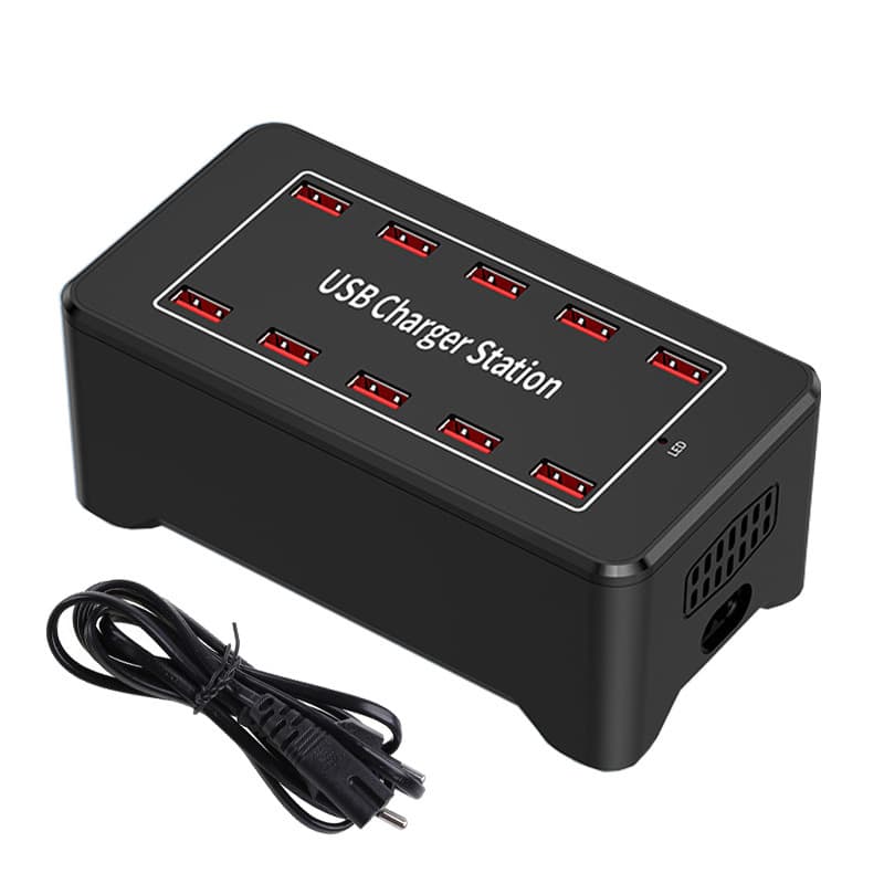 Cross-border 20-Port USB Charger 5V1A2A2.4A 110V240V 100W Mobile Phone Charger Multi-Port USB Charging