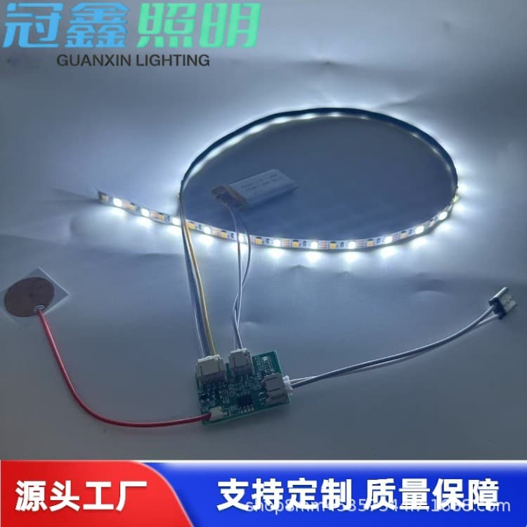 3.7V Touch Panel Photo Frame Light Painting Wooden Base Night Light Acrylic Hammer Painting Light with Three-Color LED Strip