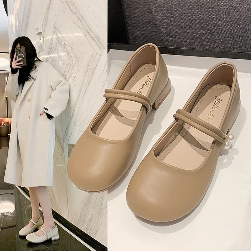 Mary Jane Shoes for Women Block Heel 2025 Summer New Style, French Style Soft Sole Loafers to Wear with Dresses