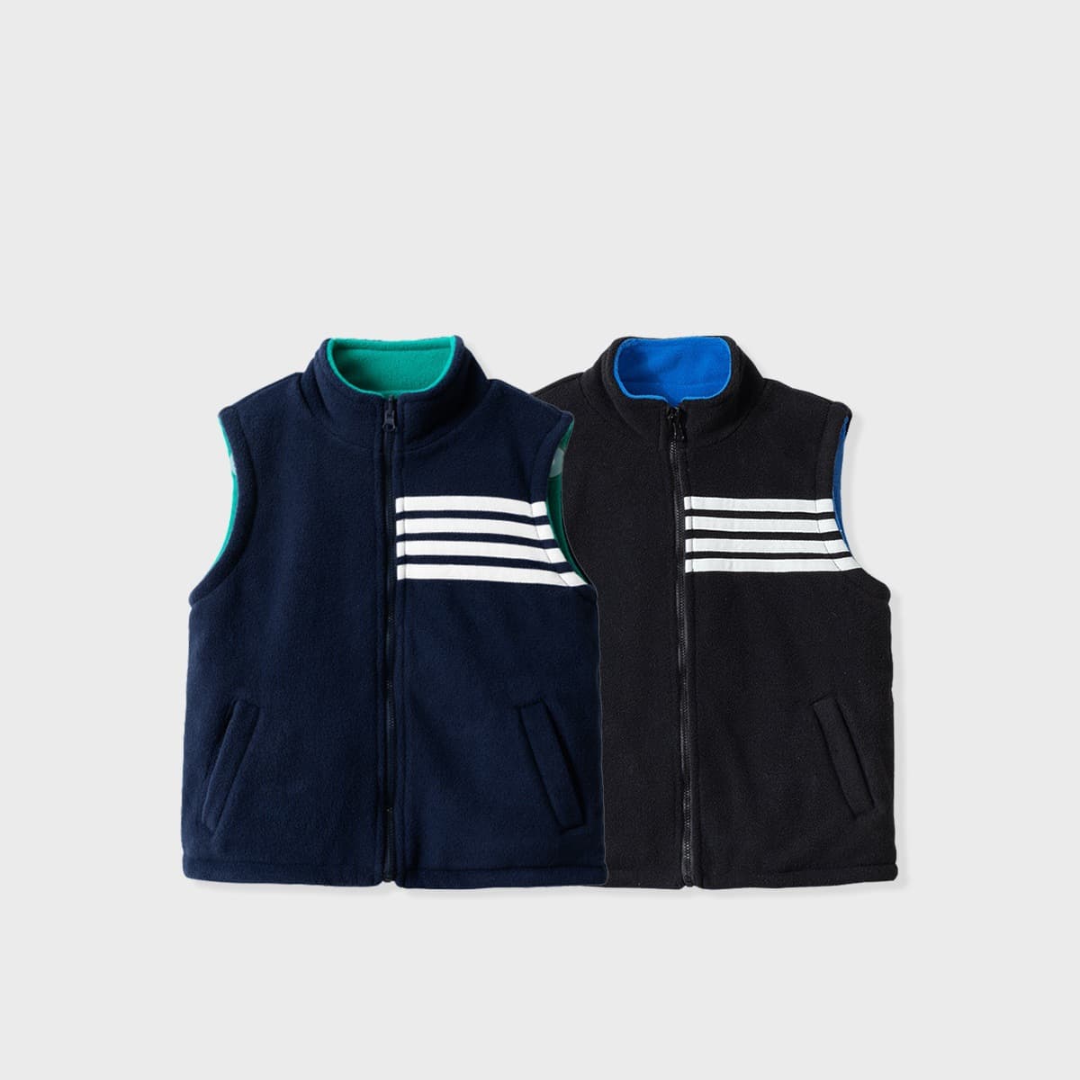 Children's Vest, Autumn/Winter Fleece-Lined, Boy's Polar Fleece Stand Collar Vest, Baby Winter Outerwear, Warm Vest