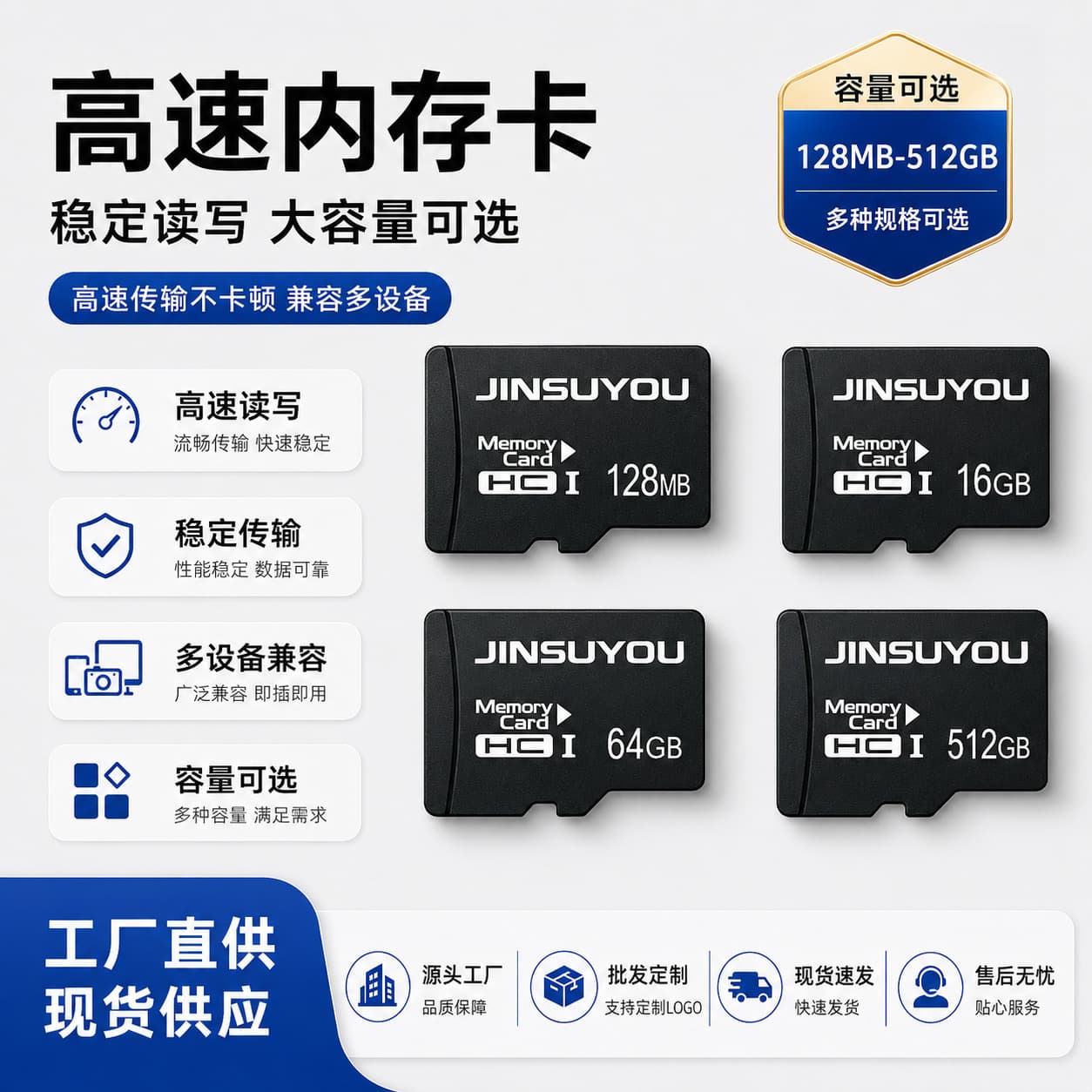 Factory High-Speed Memory Card 128G 64G Surveillance Memory Card Dash Cam Dedicated Storage Card 32G TF Card