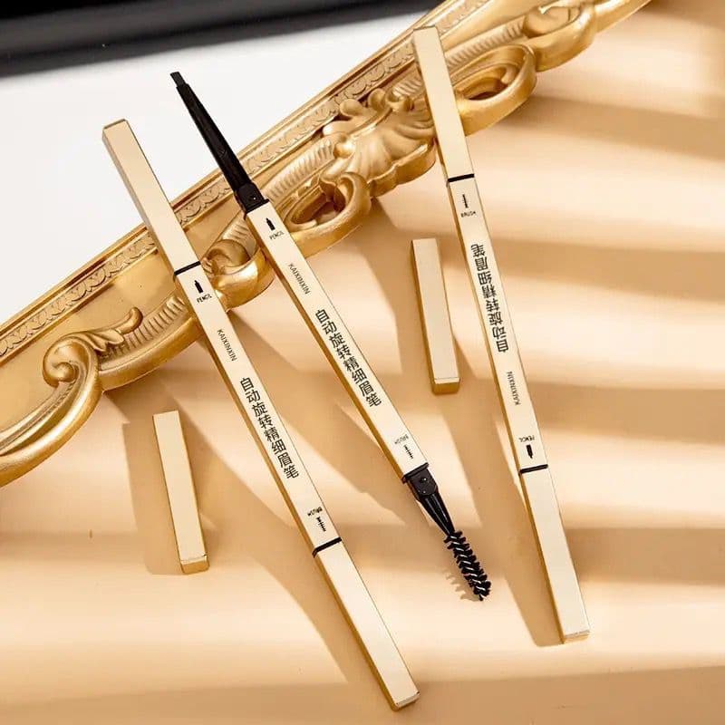 Small Gold Eyebrow Pencil - Long-Lasting, Sweat-Resistant, Double-Ended Ultra-Fine, Fade-Resistant, Small Gold Bar Double-Headed Eyebrow Pencil Straight