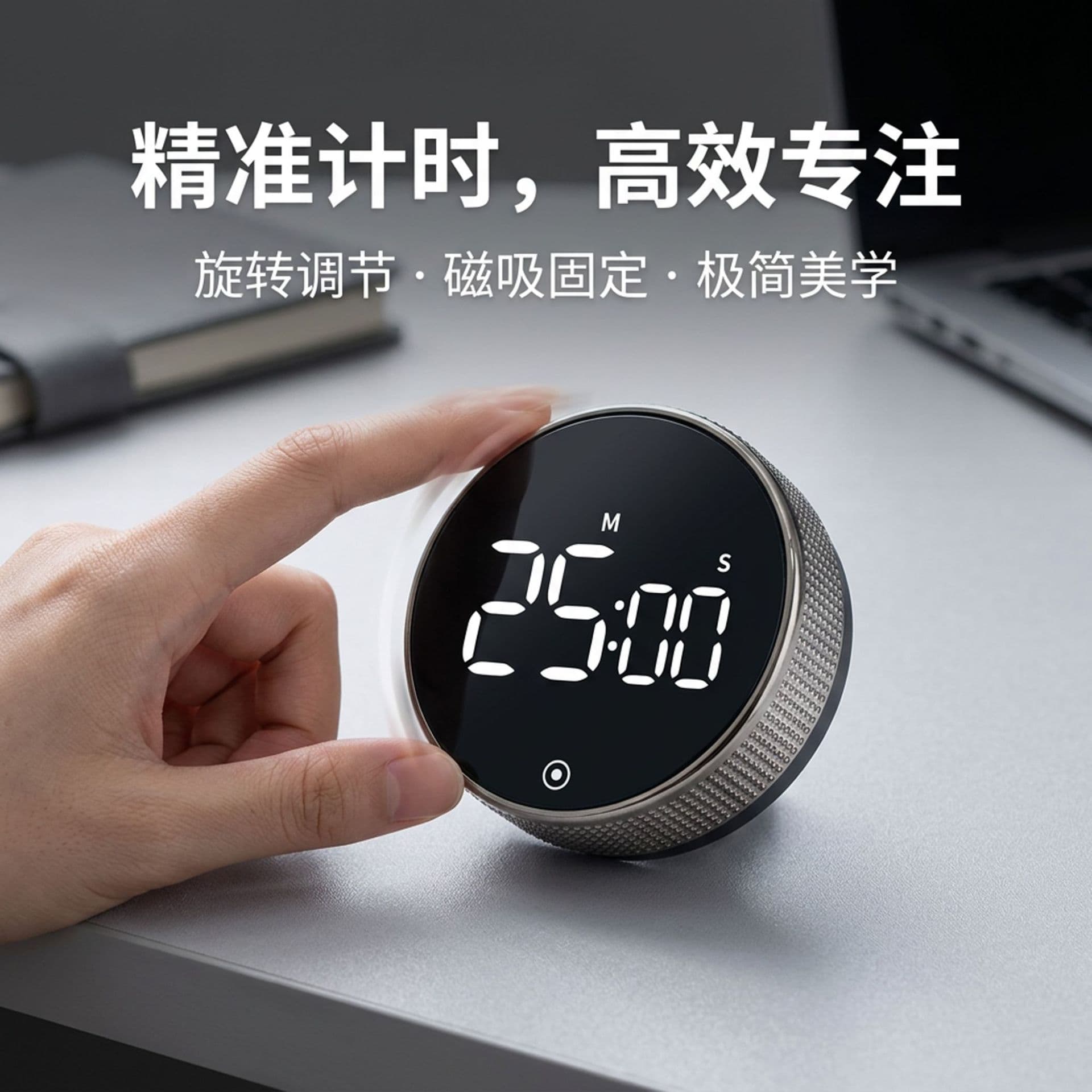 Amazon hot selling tire timer round magnetic rotating LCD kitchen timer home outdoor timer