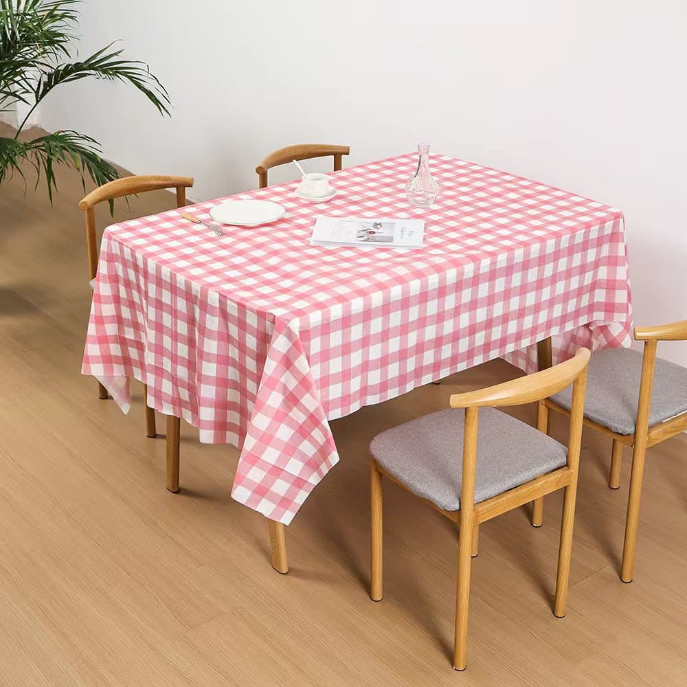 Factory direct sales spot wholesale Amazon plaid party tablecloth thickened disposable plastic tablecloth 137*27