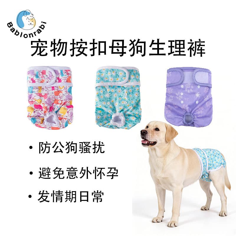 Labrador Female Dog-Specific Snap-On Diapers, Pet Menstrual Hygiene Pants, Prevent Harassment and Accidental Pregnancy