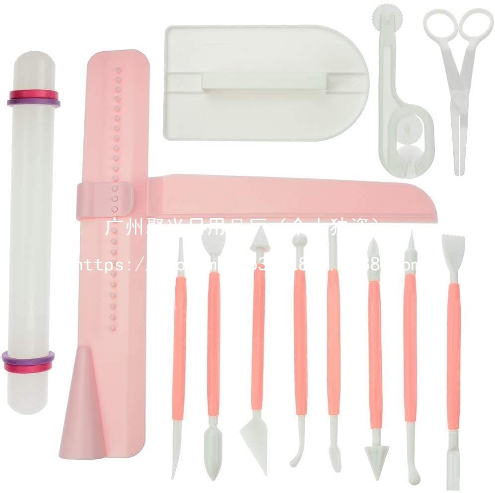 13-Piece Fondant Tool Set Cake Mold Decorating Tool Set Plastic Cookie Stamp Molds