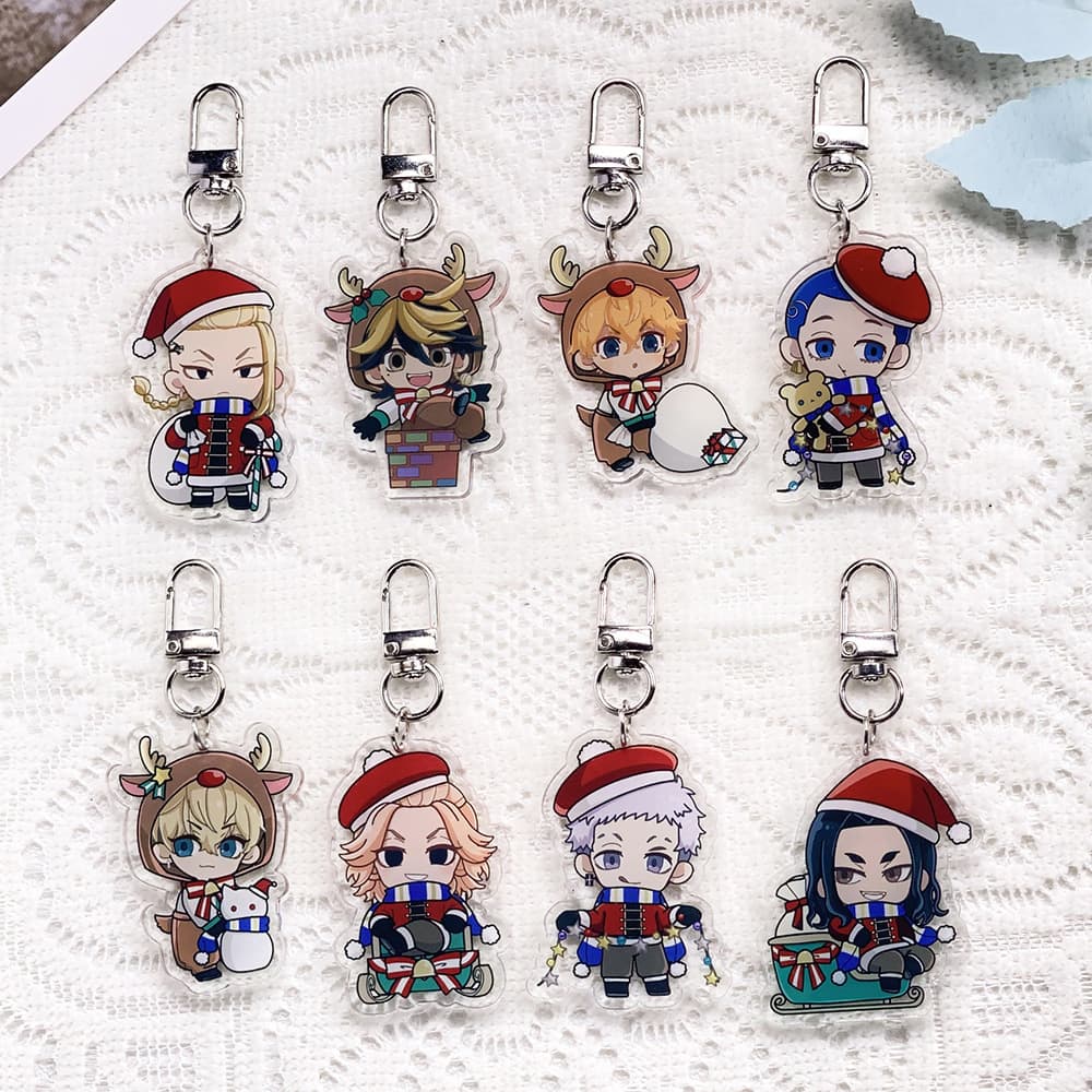 Cross-border Tokyo Avengers Christmas two-dimensional peripheral acrylic keychain small pendant bag pendant key chain