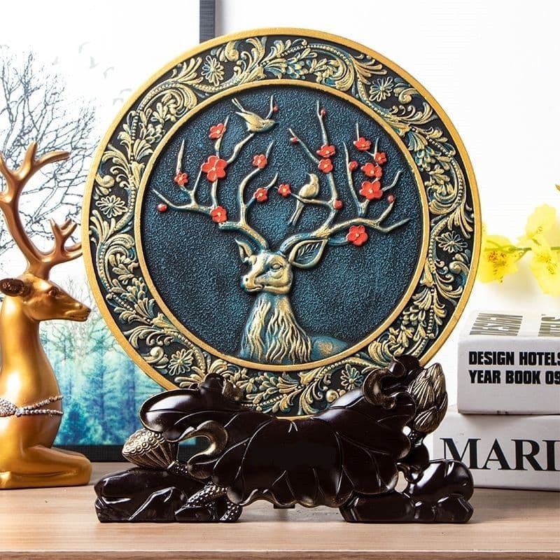Chinese Style Activated Charcoal Carving Craft, Creative Entryway Display, Living Room Curio Shelf/Study/TV Cabinet/Bedroom Decor