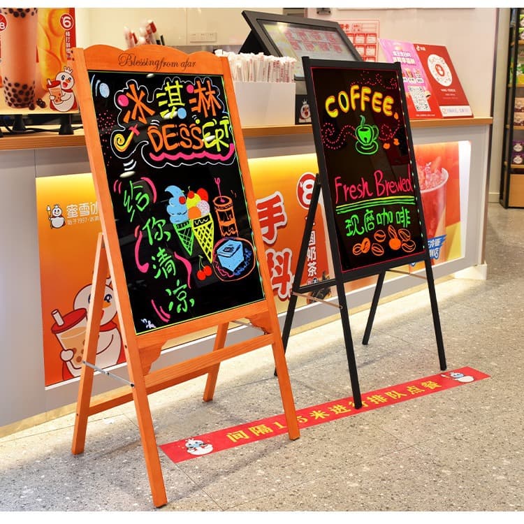 Fluorescent board advertising board handwritten commercial bright shiny color blackboard led electronic street stall night market promotion board