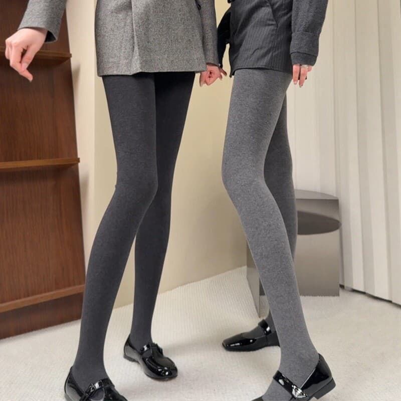 Gray Series Gold Cotton Dark Gray Pantyhose Women's Autumn and Winter Thin Velvet Fleece-Lined Thickened Matte Micro-Pressure Leggings Socks