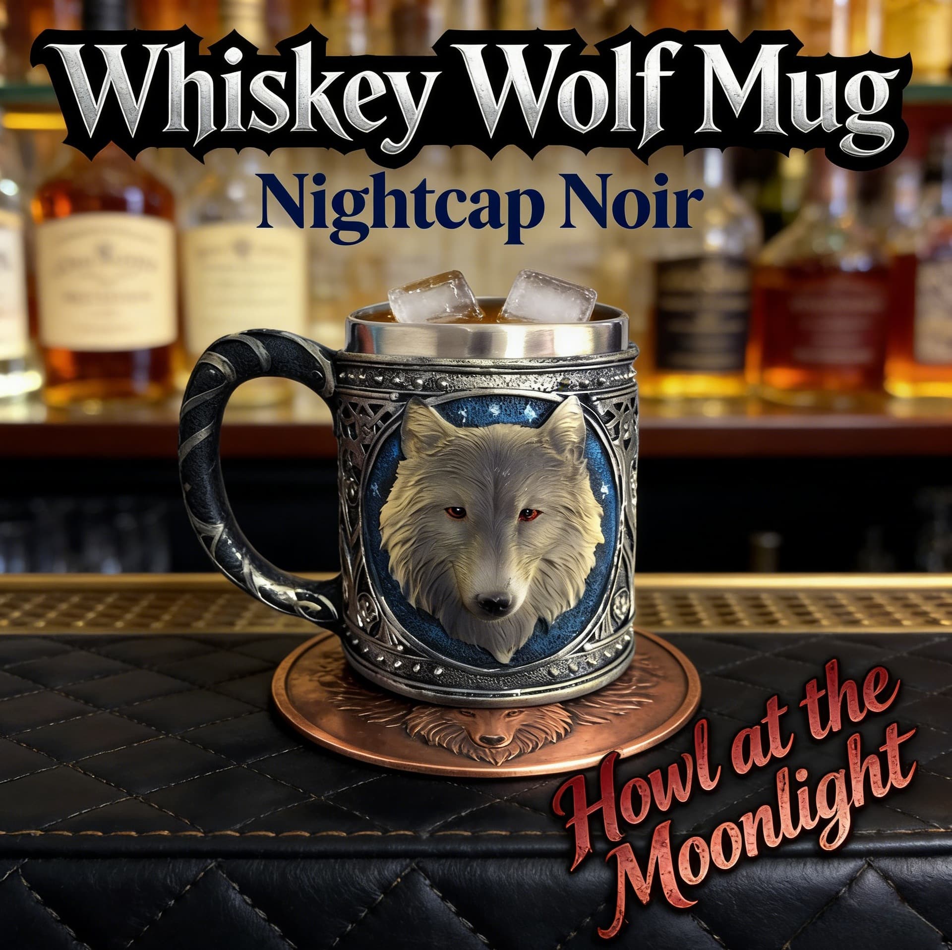 Medieval Retro Wolf Head Statue Mark Coffee Cup Resin Stainless Steel Water Cup Celtic Werewolf Wine Glass