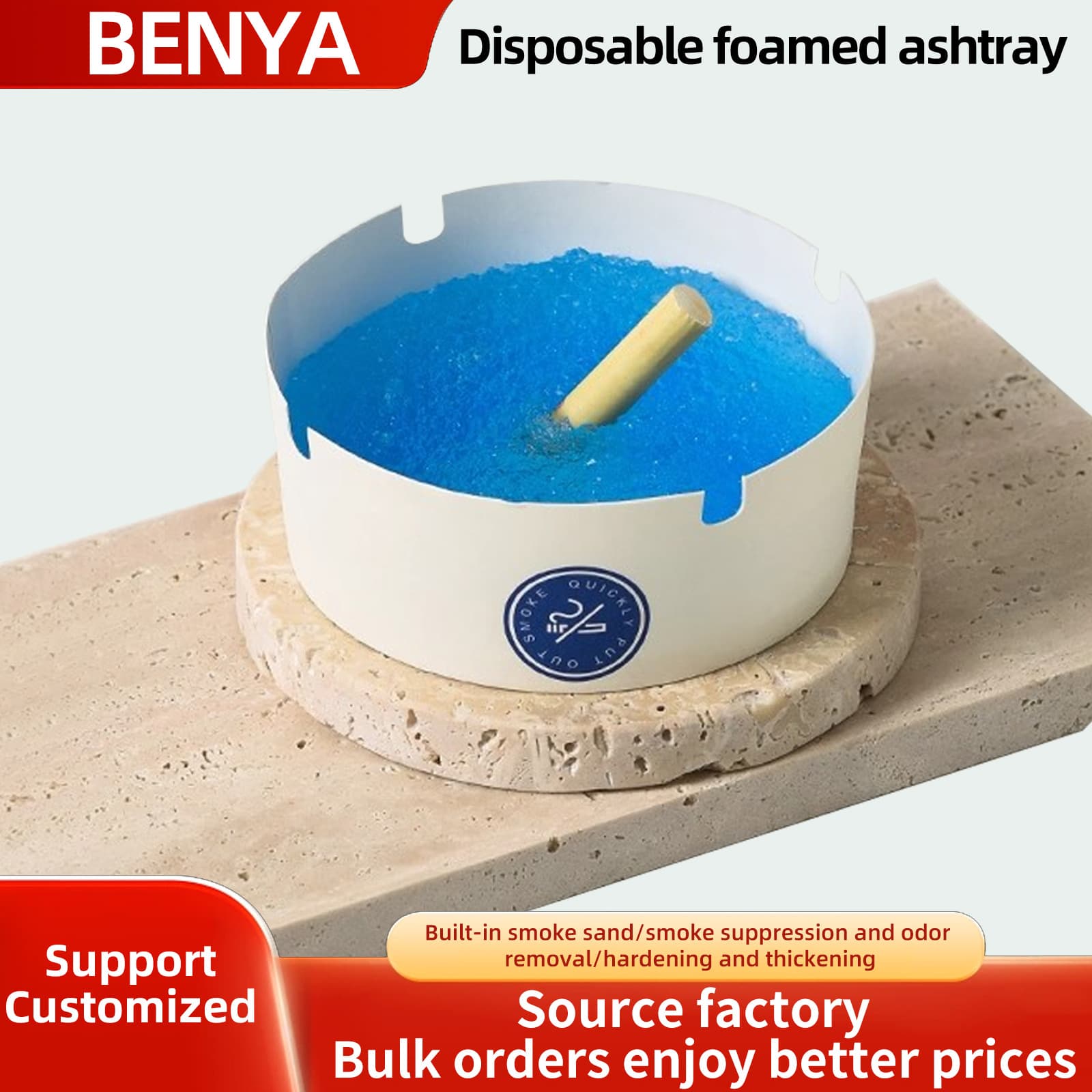 Disposable Car Ashtray with Fire-Extinguishing Sand