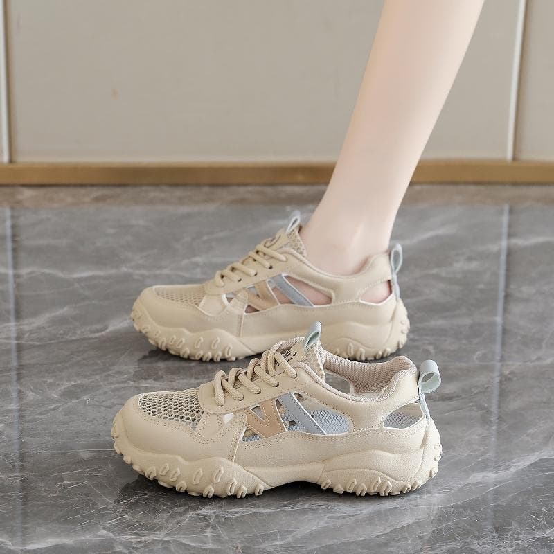 2026 Summer Women's Dad Shoes, Mesh Breathable Student Sandals, Casual Thick Sole Sports Shoes, Trendy Casual Women's Shoes