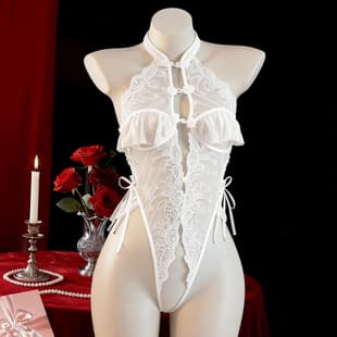 Xiangxie Sexy Lingerie Bodysuit Open Crotch No-Removal Women's Temptation Tight Classical Cheongsam Cross-Border EU-US