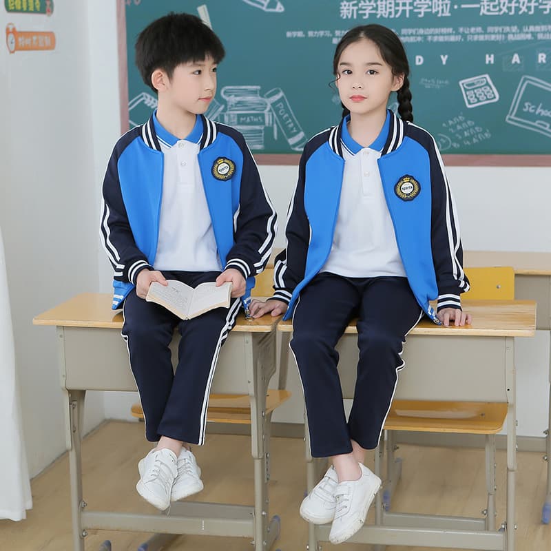 Primary and Secondary School Uniform Set Spring/Autumn Three-Piece Suit for Middle and High School Students Class Sportswear College Style Factory Direct