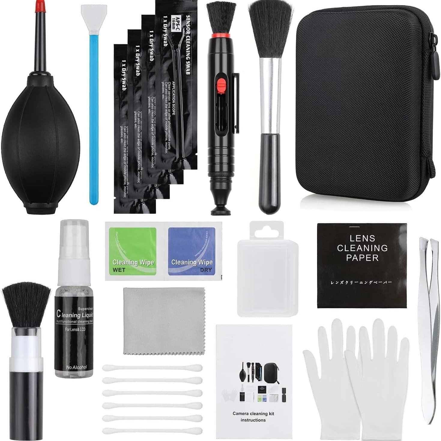 Camera Cleaning Kit for SLR Mirrorless CMOS Sensor Cleaning Stick Lens Pen Paper Cleaning Brush Cleaning Kit